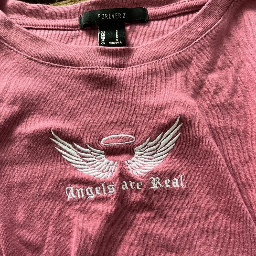 Forever21 “Angels are real” long sleeve cropped tee!
